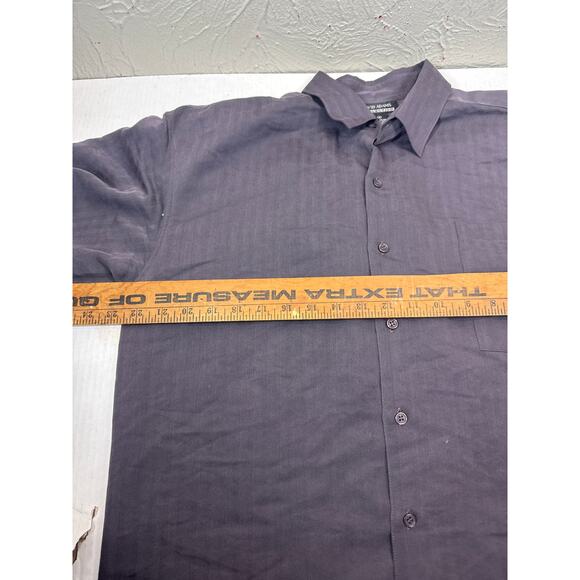 David Adams Collection Men’s Short Sleeve Button Up Shirt Gray Classic Sz Medium - Picture 4 of 4